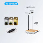 5W Premium Full Spectrum  LED Aquarium & Plant Grow Light with Bamboo Base – Smart Programmable Timer Desk Lamp for Nano Tanks, Succulents & Bonsai