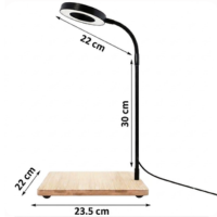 10W USB Powered LED Grow Lamp with Real Wood Base - Fully Adjustable Gooseneck Desktop Light for Succulents and Eco-Bottles