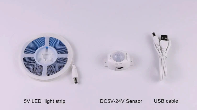 Motion Activated COB LED Under Cabinet / Under Bed LED Strip Light, Plug-in Human Body Induction Ambient Lighting for Renters & Old Houses, No Wiring Required