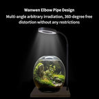 10W USB Powered LED Grow Lamp with Real Wood Base - Fully Adjustable Gooseneck Desktop Light for Succulents and Eco-Bottles