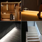 Motion Activated COB LED Under Cabinet / Under Bed LED Strip Light, Plug-in Human Body Induction Ambient Lighting for Renters & Old Houses, No Wiring Required