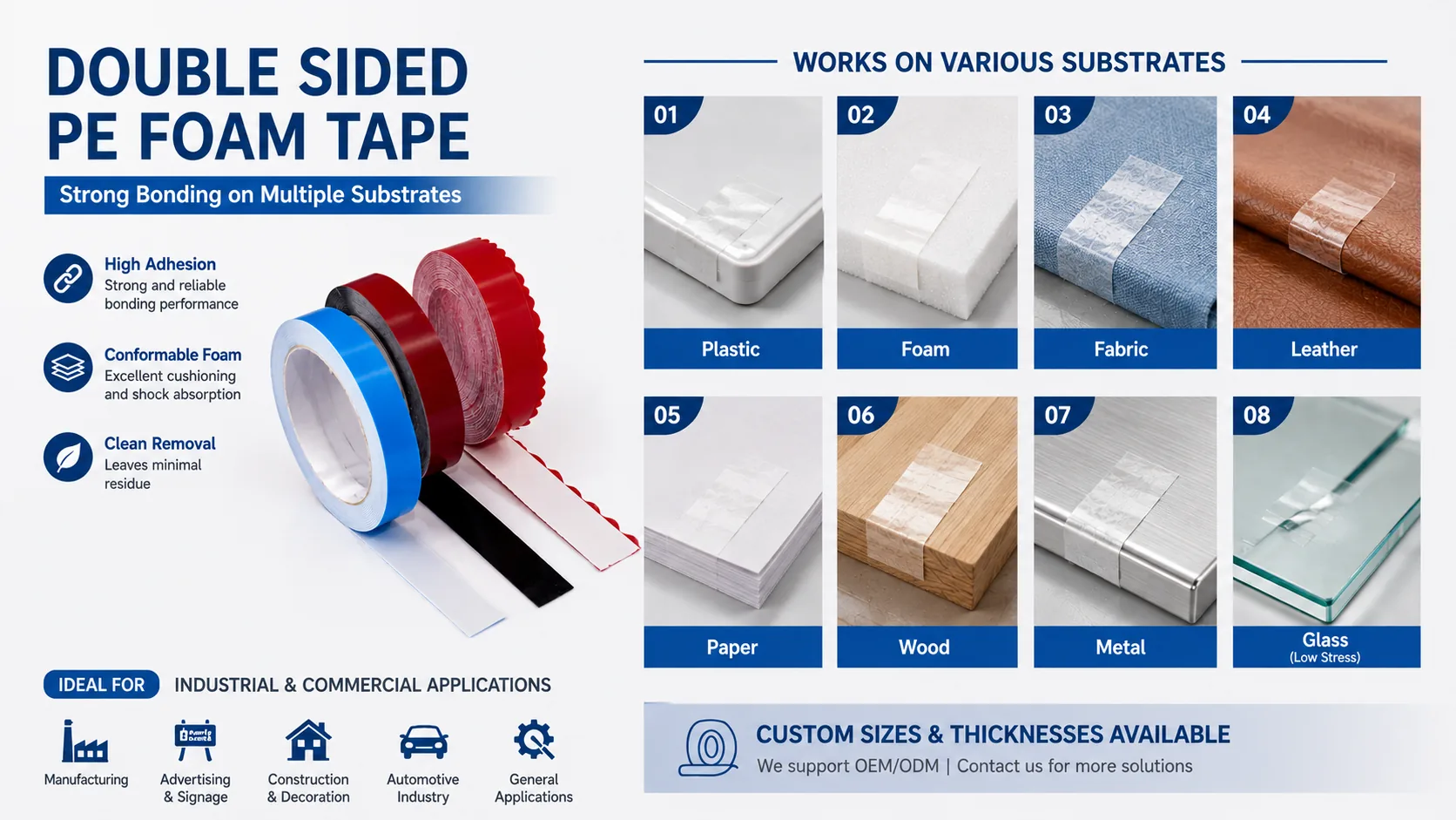 PE Foam Tape Manufacturer & Custom OEM Supplier