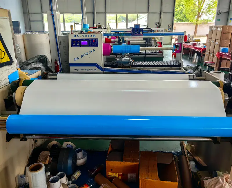 PE foam tape rewinding into finished rolls for supply